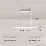 Modern Straight Pendant LED Light - Minimalist Painted Aluminium Chandelier