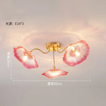 Lotus Leaf Glass Ceiling Chandelier with E14 Bulb