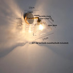 Rotatable LED Wall Sconce Clear Glass Reading Lamp with Pull Chain Switch