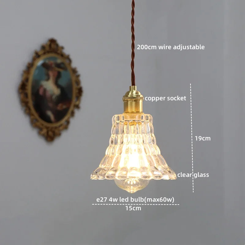 Copper Glass LED Pendant Light for Modern Home Decor