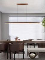 White Pine Black Walnut Wood LED Pendant Light Chandelier for Dinning Room