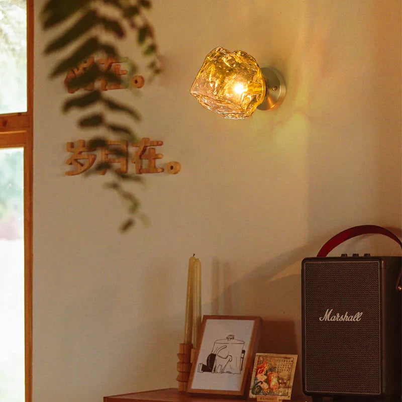 Grey Glass LED Wall Lamp for Home Decor and Lighting