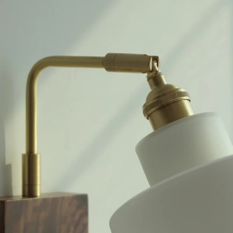 Rotatable LED Wall Sconce Glass Walnut Stair Light