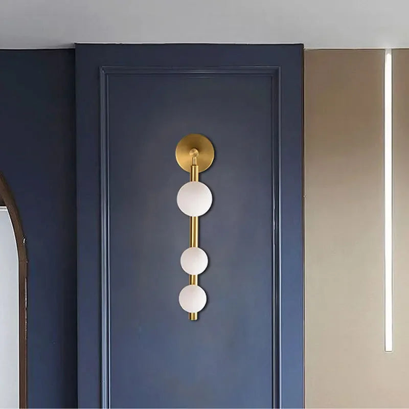 White Glass Ball Wall Sconce Lamp for Parlor, Bedroom, Dining Room