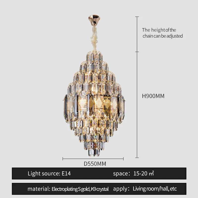 Lazzo Crystal Modern Chandelier
