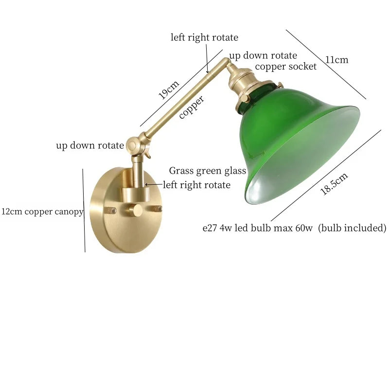 Afralia™ Nordic Glass LED Wall Lamp Mirror Loft Stairs Living Room Bedside Night Light