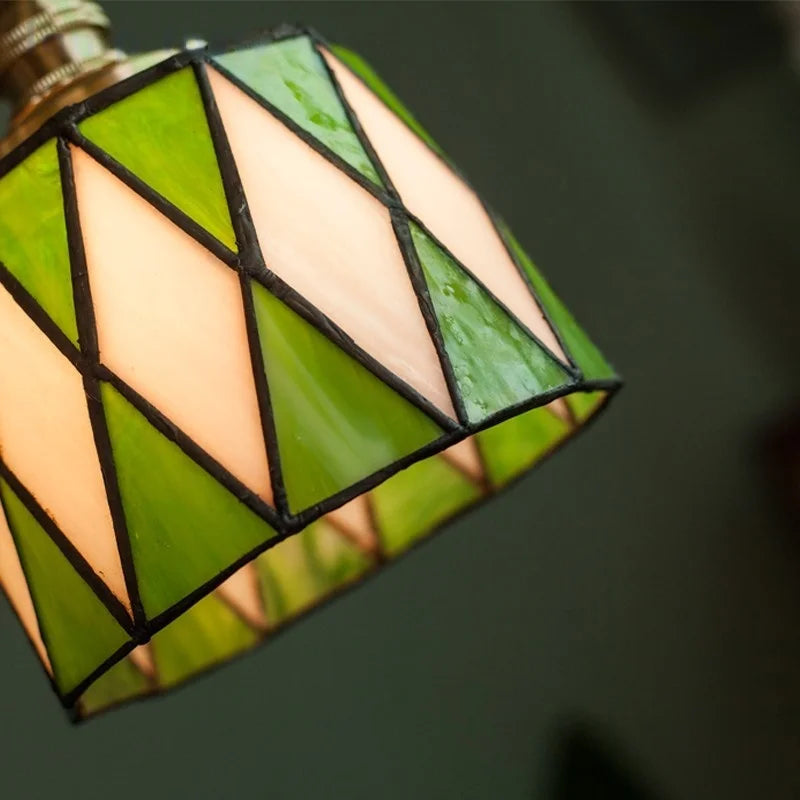 Afralia™ Green Glass LED Pendant Lights American Vintage Hanging Lamp
