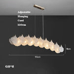 Maple Glass Chandelier Pendant Light Fixture for Living Room Bedroom