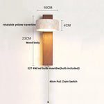 Wooden Canopy LED Wall Lights Modern Yellow Stone Bedside Lamp