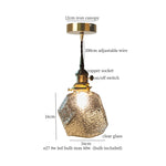 Small Glass LED Pendant Lights Japanese Vintage Hanging Lamp