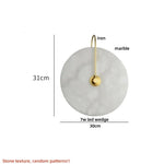 Nordic LED Wall Sconce Black Iron Round Marble Light Fixture