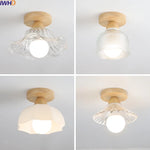 LED Ceiling Lamp Modern Style Wood Glass Luminaria
