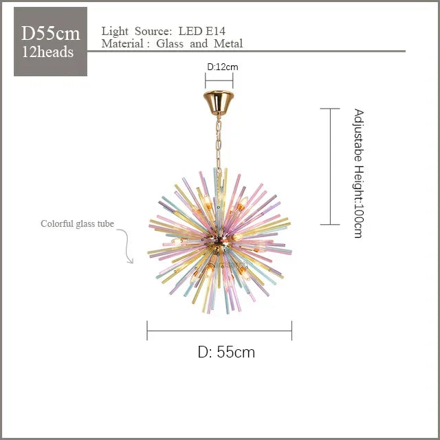 Dandelion Pendant Lamp: Vibrant Kids' Chandelier Lighting for Modern, Colorful Rooms