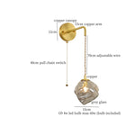 Lava Ice Glass LED Wall Sconce Brass Vintage Wandlamp
