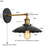Gold Industrial LED Wall Lamp for Loft Stair & Bedroom Lighting