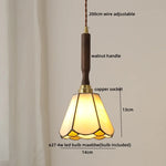 LED Walnut Copper Pendant Light with Knob Switch - Modern Style Lighting Fixtures
