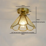 Modern Glass Copper LED Ceiling Light Fixture for Balcony, Living Room, Porch.