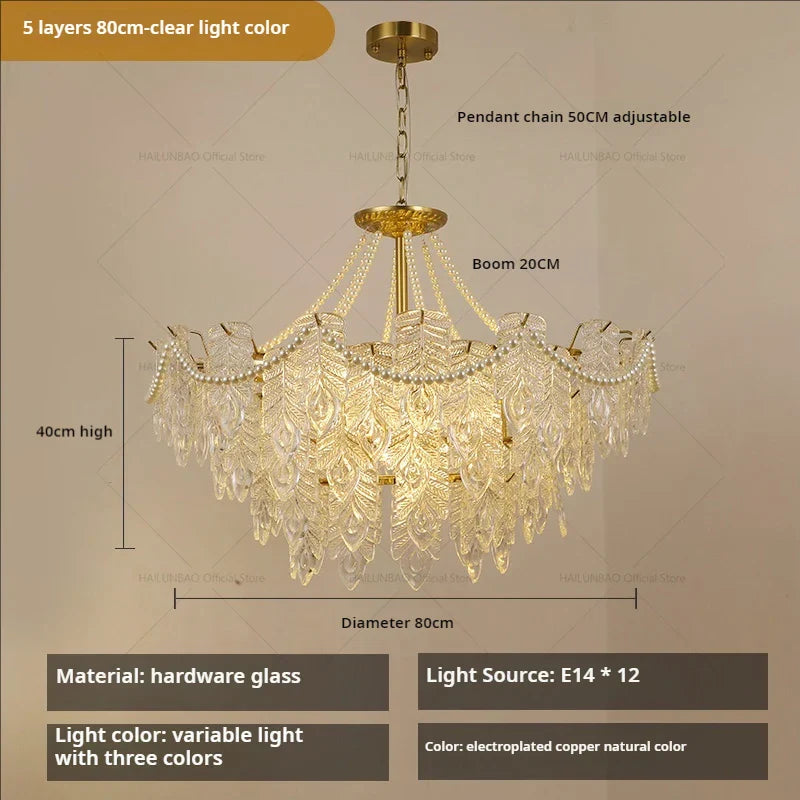 Crystal Chandelier Light: French Modern Luxury for Living Room, Dining Room, Bedroom