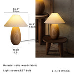 Retro Wood Carving Table Lamp Black Elegant Desk Light Home Office Decor