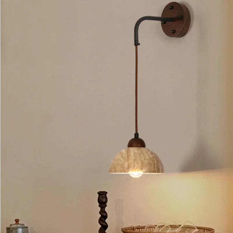 Yellow Travertine LED Wall Lamp for Home Decor