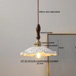 Wood Copper LED Pendant Light - Nordic Hanging Lamp for Bedroom Dining Hallway