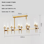 Gold Metal Glass LED Pendant Lights Chain Hanging Lamp
