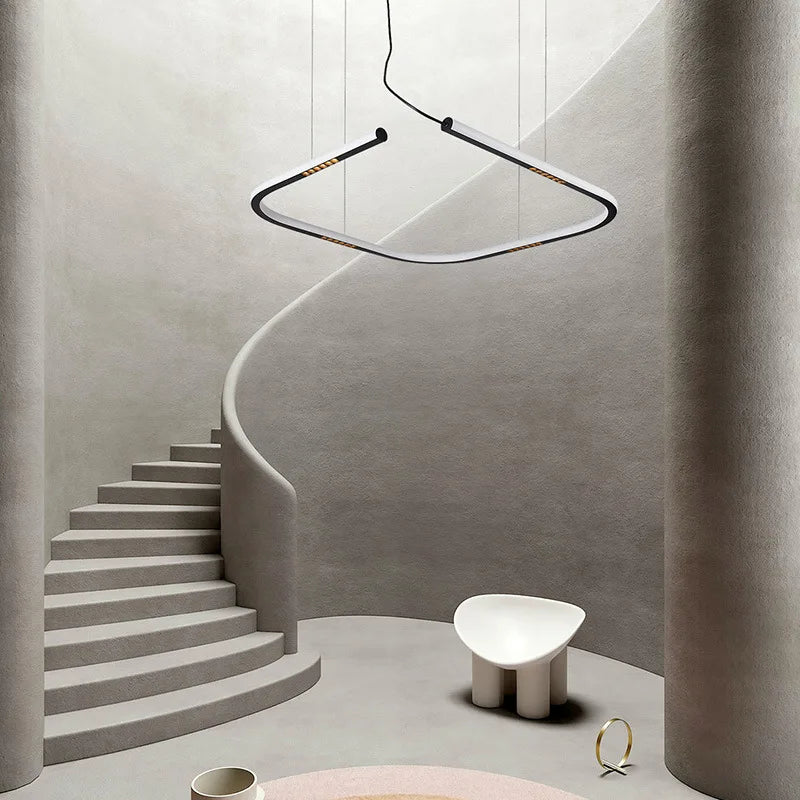 LED Square Sensor Chandelier for Living Room Lighting