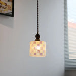 Wood LED Glass Pendant Light: Modern Nordic Adjustable Hanging Lamp