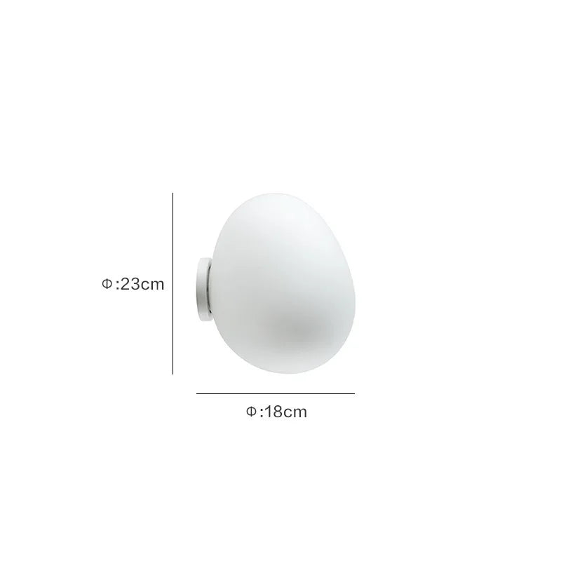 Glass Egg Wall Sconces Lamp Ceiling Light with E27 Led Bulb