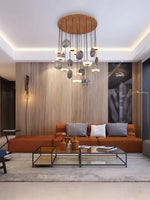 Burlywood Marble LED Ceiling Chandelier for Living Room