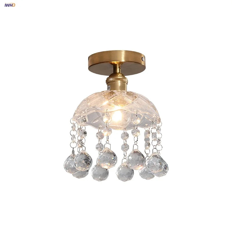 Crystal Glass LED Ceiling Lamp Modern Luxury Interior Lighting Fixture