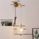 Clear Glass LED Wall Lamp Pull Chain Switch Modern Luxury Home Decor