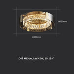 Elegant Crystal LED Dimmable Ceiling Lamp Glass Luminarias Lighting