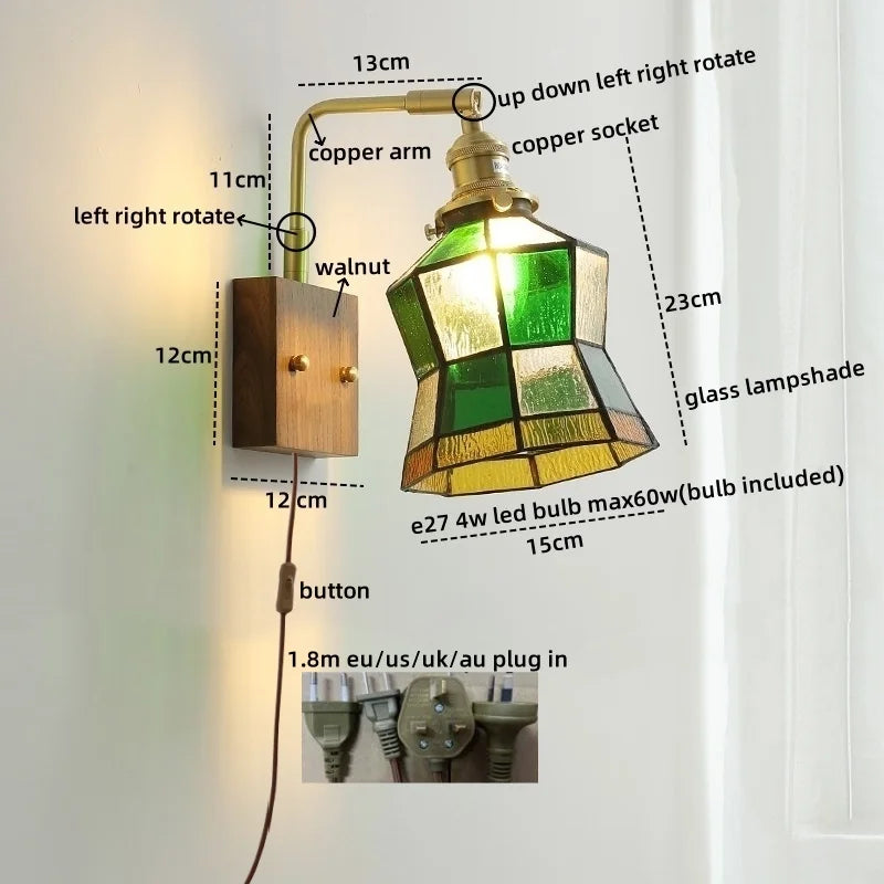 Nordic LED Glass Wall Lamps for Bathroom Living Room Bedroom Stair Light Fixtures