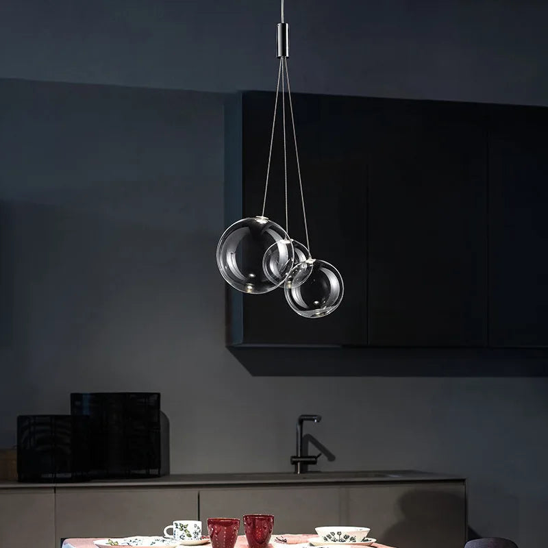 Bubble Glass Chandeliers Pendant Lights for Kitchen Island and Dining Room