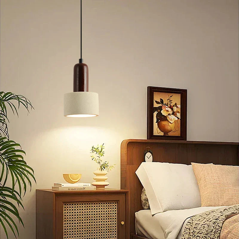 Cement Cylinder LED Pendant Lamp | Modern Home Interior Lighting for Living Room & Kitchen