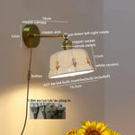 Ceramic Hand-painted LED Wall Light, Pull Chain Switch, Modern Bedside Lamp