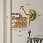 Clear Glass Wall Sconce LED Lights Modern Nordic Copper Bedside Lamp