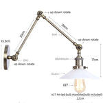 LED Glass Swing Arm Wall Lamps for Bedroom, Bathroom, and Stairway