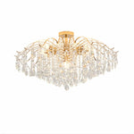 Afralia™ K9 Crystal Gold Chandelier Ceiling Light | Bedroom Home Decor LED Ceiling Lamp