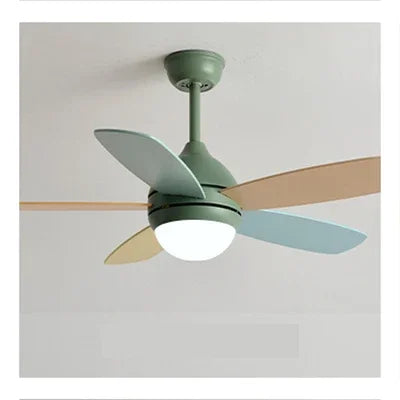 Kids Ceiling Fan with Light and Remote Control, 3-Speed, 5-Blade Helicopter Design