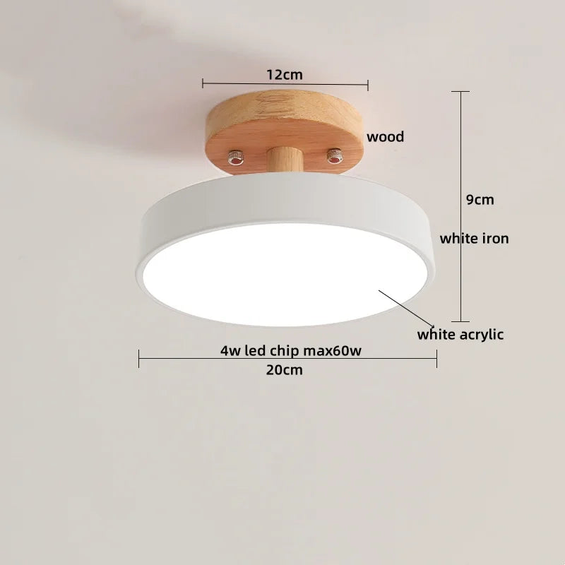 Acrylic Wood LED Ceiling Light – Nordic Indoor Lighting Fixture