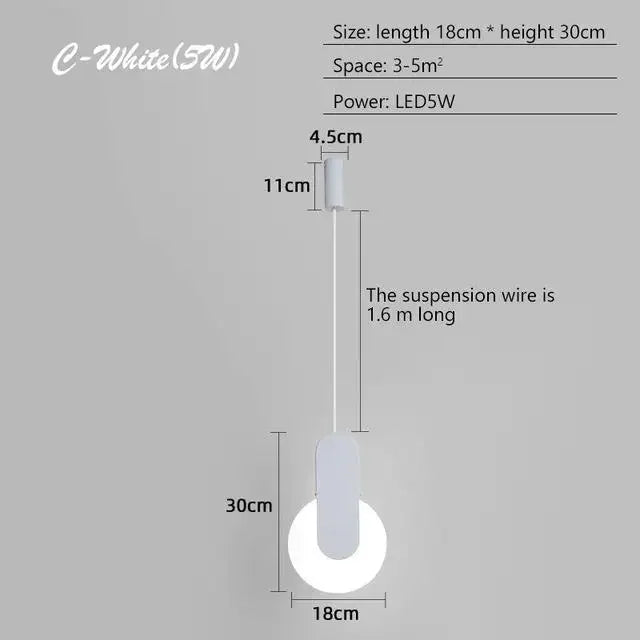 Nordic Luxury Black Bedroom Pendant Lamp Bedside Decoration Light