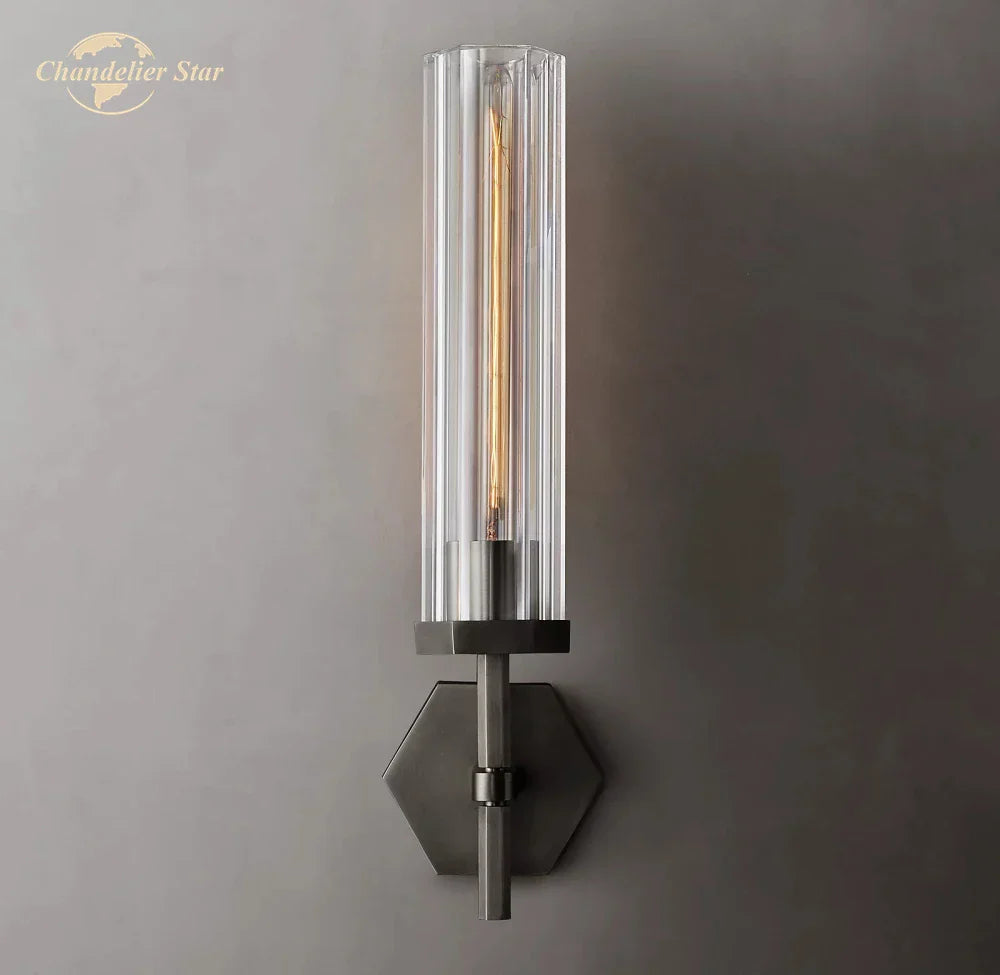 Hexagonal LED Crystal Sconce: Modern Wall Lighting for Bathroom, Living Room, Bedroom
