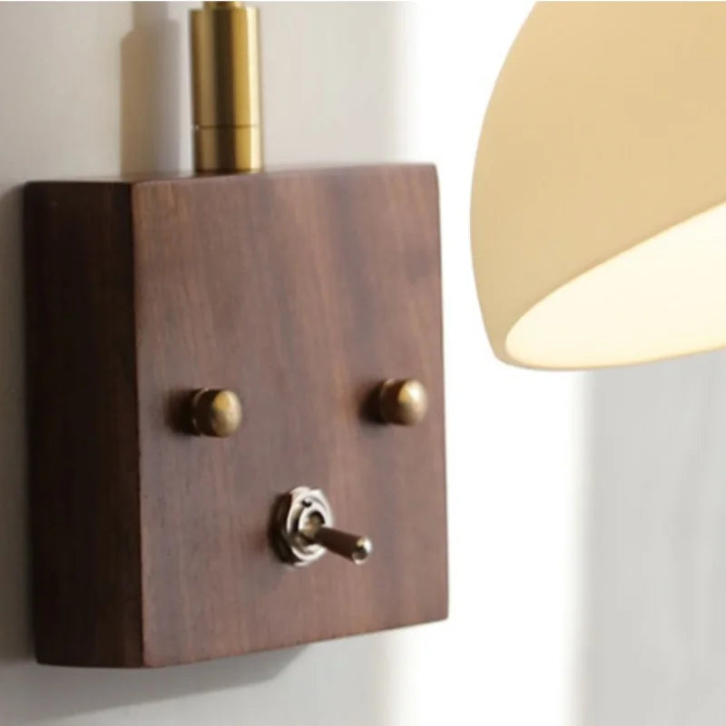 Rotatable LED Wall Sconce Glass Walnut Stair Light