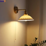 Ceramic Copper LED Wall Lamp for Bedroom Bedside Mirror Light