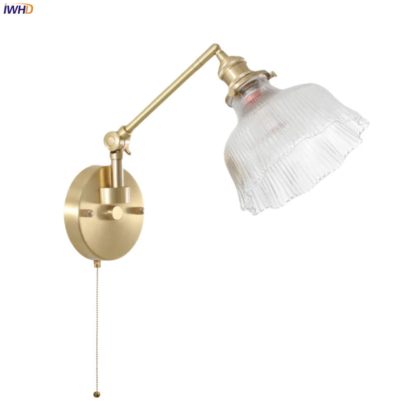 Afralia™ Clear Glass LED Wall Sconce Switch Light - Nordic Minimalism Design