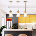 Petal Glass Copper LED Pendant Light- Modern Nordic Design