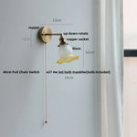 Afralia™ Flower Glass LED Wall Light - Vintage Rotate Copper Bedside Lamp