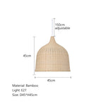 Bamboo Weaving LED Pendant Lights for Home Decor and Dining Room